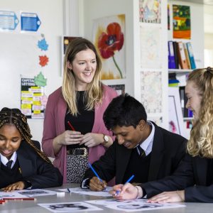 teacher and her pupils in a lesson