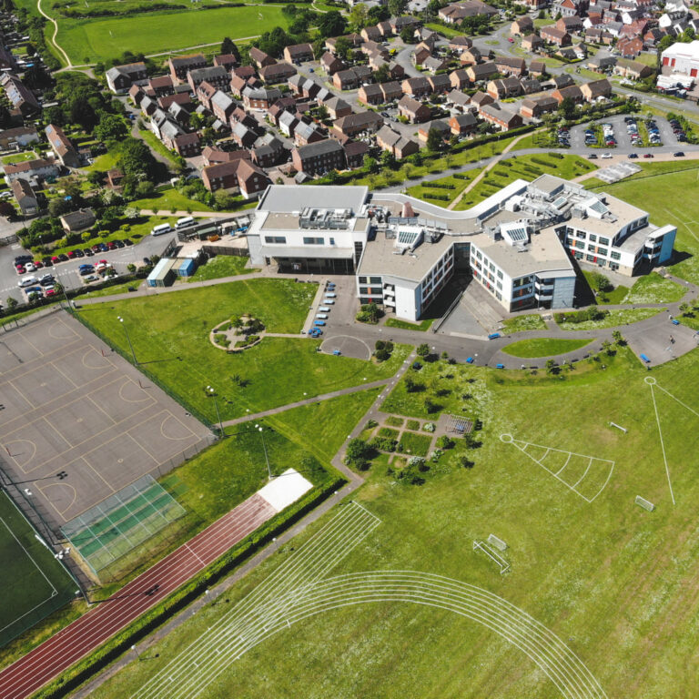 aerial view of a school