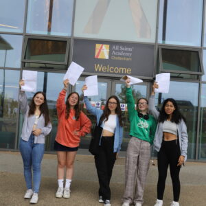 Pupils Elizabeth, Shannon, Zuzanna, Hayley and Tynika on results day