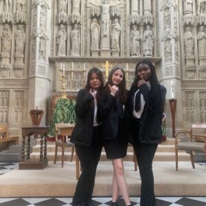 students in a chapel